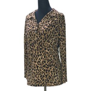 RAWR! 212 Silky Leopard Print Blouse Sassy Sophisticated & Wildly Versatile! XL